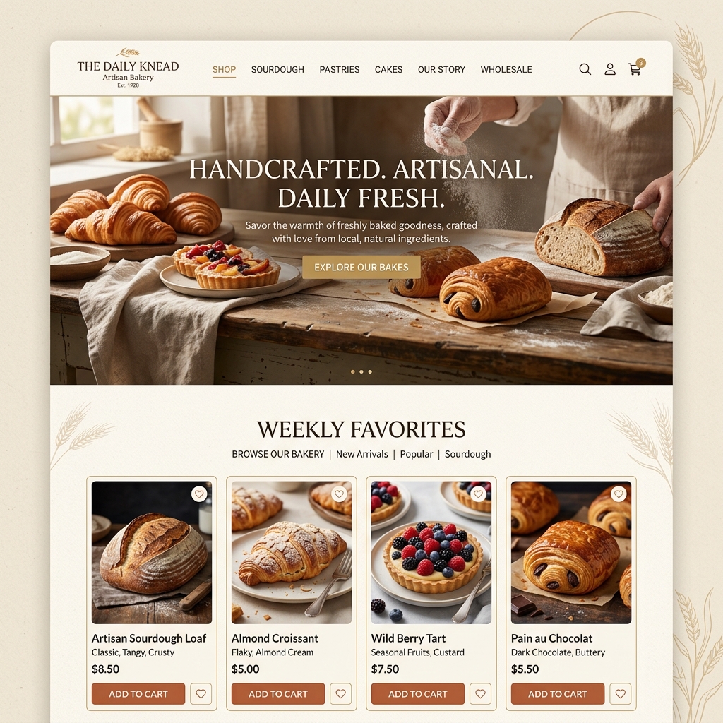 Bakery E-commerce Website - Online Ordering