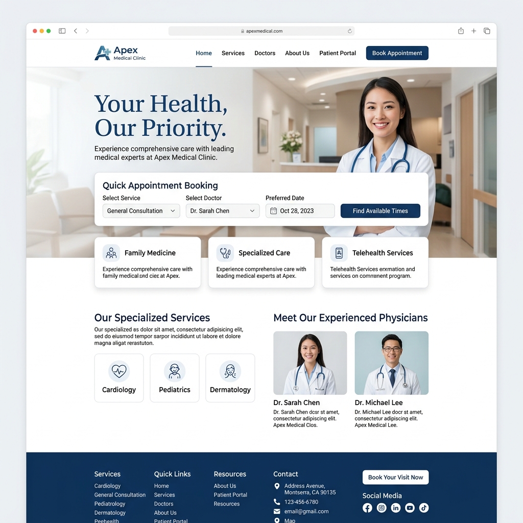 Medical Clinic Website - Healthcare Portal