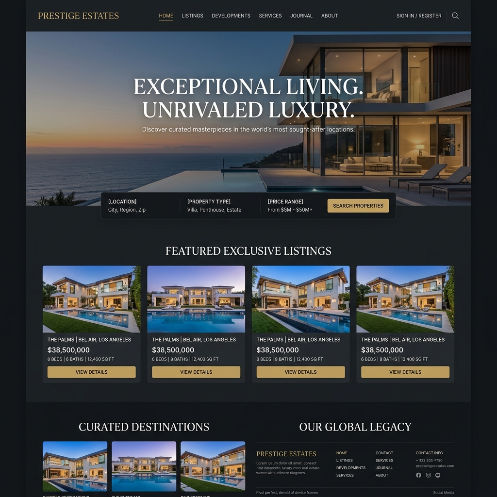 Luxury Real Estate Website - Property Listings Platform